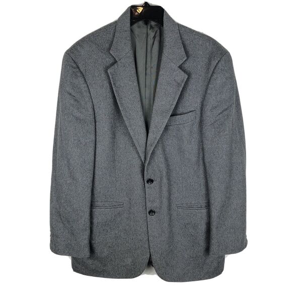 Oscar De La Renta Mens Blazer Jacket 40R Gray Cashmere Blend Business Suit - Picture 1 of 6